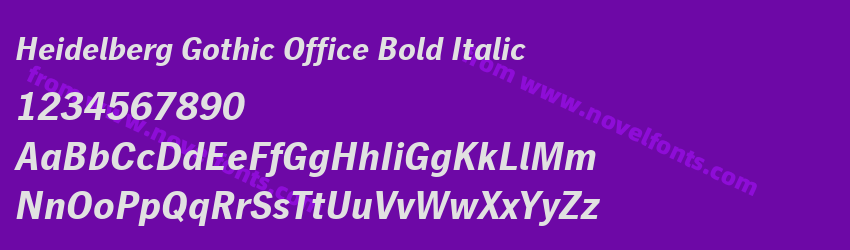 Heidelberg Gothic Office Bold ItalicPreview Heidelberg Gothic Office Bold ItalicPreview