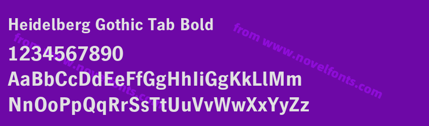 Heidelberg Gothic Tab BoldPreview Heidelberg Gothic Tab BoldPreview