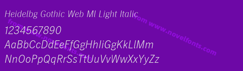 Heidelbg Gothic Web Ml Light ItalicPreview Heidelbg Gothic Web Ml Light ItalicPreview