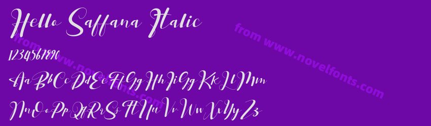 Hello Saffana ItalicPreview Hello Saffana ItalicPreview