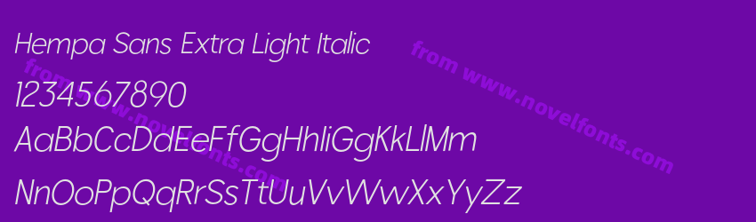 Hempa Sans Extra Light ItalicPreview Hempa Sans Extra Light ItalicPreview