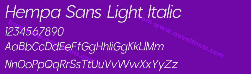 Hempa Sans Light ItalicPreview Hempa Sans Light ItalicPreview