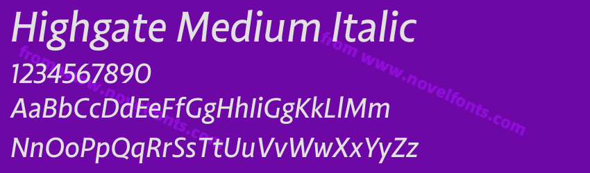 Highgate Medium ItalicPreview Highgate Medium ItalicPreview