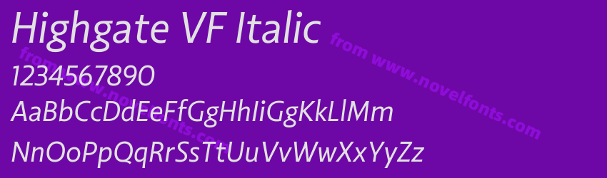 Highgate VF ItalicPreview Highgate VF ItalicPreview