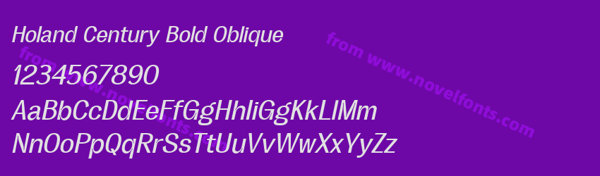 Holand Century Bold ObliquePreview Holand Century Bold ObliquePreview