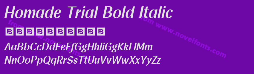 Homade Trial Bold ItalicPreview