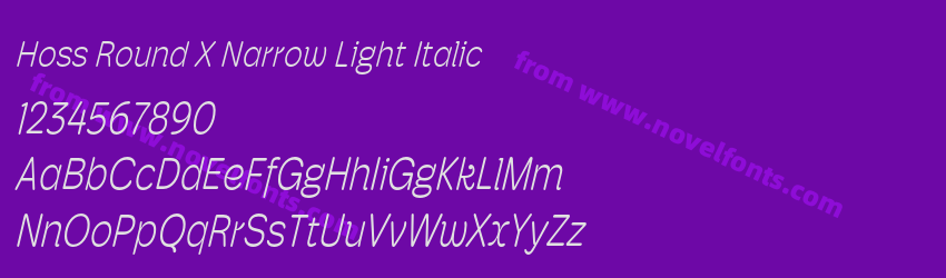 Hoss Round X Narrow Light ItalicPreview Hoss Round X Narrow Light ItalicPreview