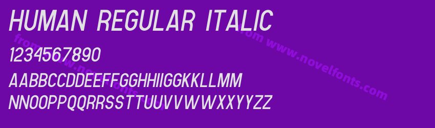 Human Regular ItalicPreview Human Regular ItalicPreview