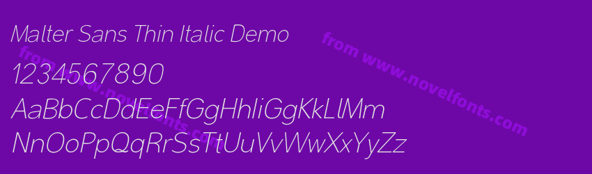 Malter Sans Thin Italic DemoPreview