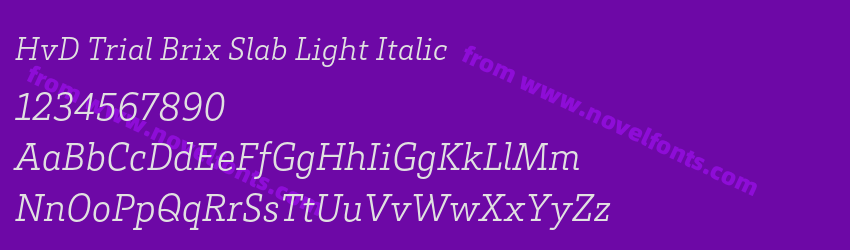 HvD Trial Brix Slab Light ItalicPreview HvD Trial Brix Slab Light ItalicPreview