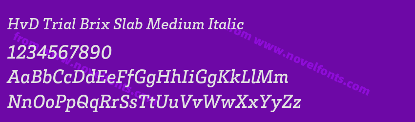 HvD Trial Brix Slab Medium ItalicPreview HvD Trial Brix Slab Medium ItalicPreview