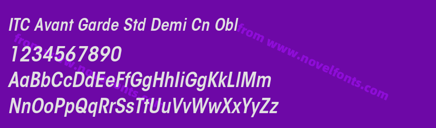 ITC Avant Garde Std Demi Cn OblPreview ITC Avant Garde Std Demi Cn OblPreview