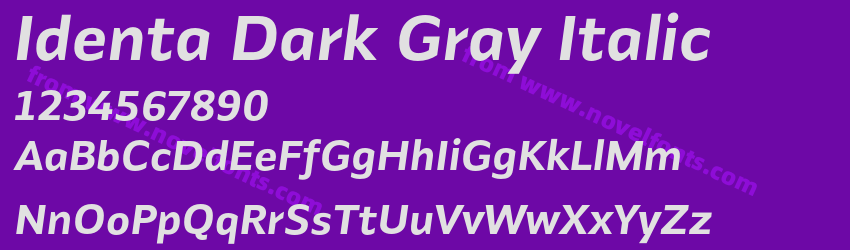 Identa Dark Gray ItalicPreview Identa Dark Gray ItalicPreview