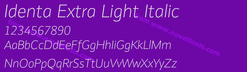 Identa Extra Light ItalicPreview Identa Extra Light ItalicPreview