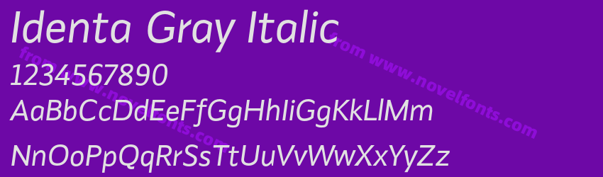 Identa Gray ItalicPreview Identa Gray ItalicPreview