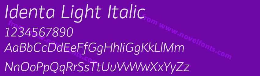 Identa Light ItalicPreview Identa Light ItalicPreview