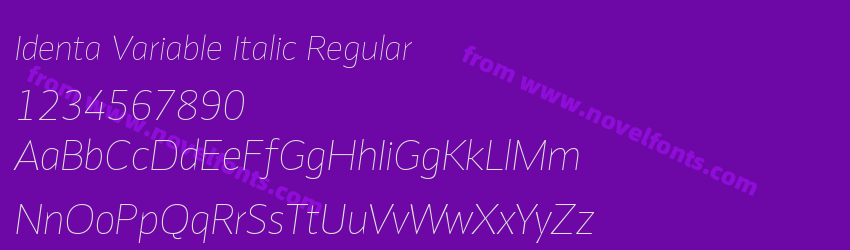 Identa Variable Italic RegularPreview Identa Variable Italic RegularPreview