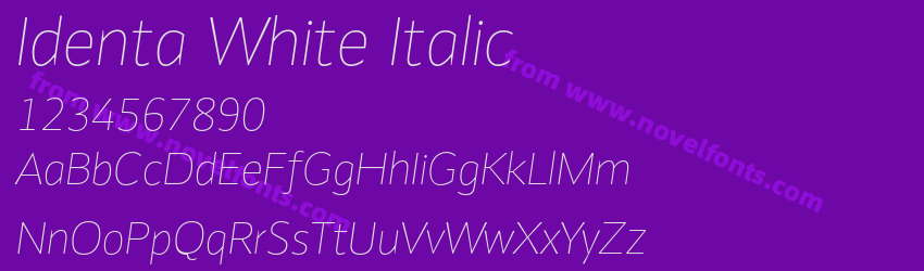 Identa White ItalicPreview Identa White ItalicPreview