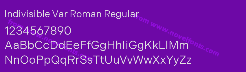 Indivisible Var Roman RegularPreview Indivisible Var Roman RegularPreview