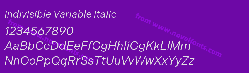 Indivisible Variable ItalicPreview Indivisible Variable ItalicPreview