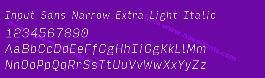 Input Sans Narrow Extra Light ItalicPreview Input Sans Narrow Extra Light ItalicPreview