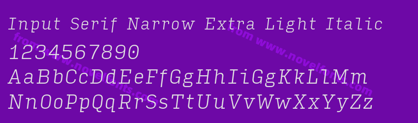 Input Serif Narrow Extra Light ItalicPreview Input Serif Narrow Extra Light ItalicPreview