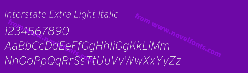 Interstate Extra Light ItalicPreview Interstate Extra Light ItalicPreview