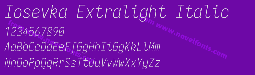 Iosevka Extralight ItalicPreview Iosevka Extralight ItalicPreview