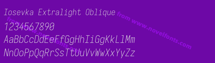 Iosevka Extralight ObliquePreview Iosevka Extralight ObliquePreview