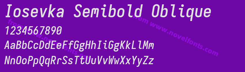 Iosevka Semibold ObliquePreview Iosevka Semibold ObliquePreview