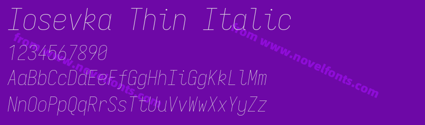 Iosevka Thin ItalicPreview Iosevka Thin ItalicPreview