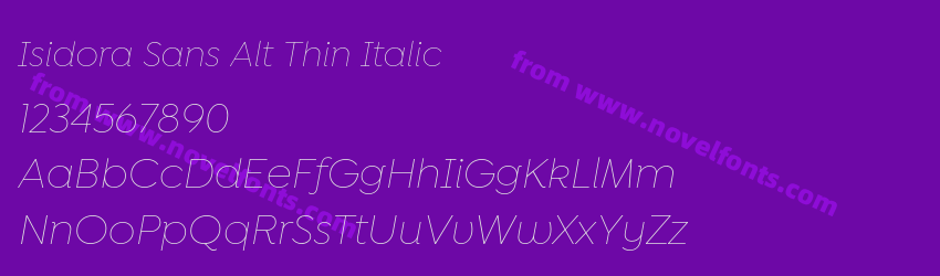 Isidora Sans Alt Thin ItalicPreview Isidora Sans Alt Thin ItalicPreview