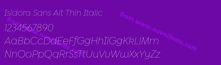Isidora Sans Alt Thin ItalicPreview Isidora Sans Alt Thin ItalicPreview
