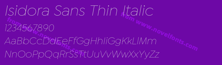 Isidora Sans Thin ItalicPreview Isidora Sans Thin ItalicPreview