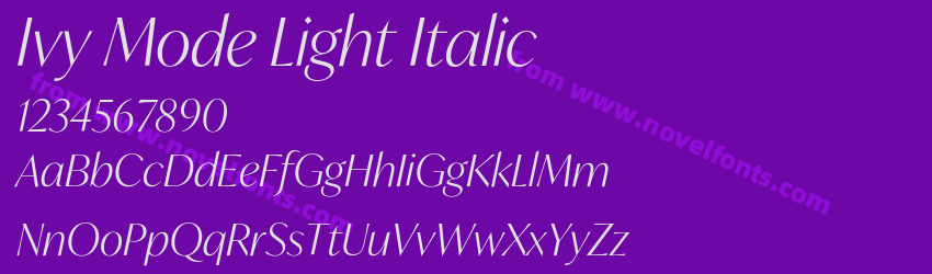 Ivy Mode Light ItalicPreview Ivy Mode Light ItalicPreview