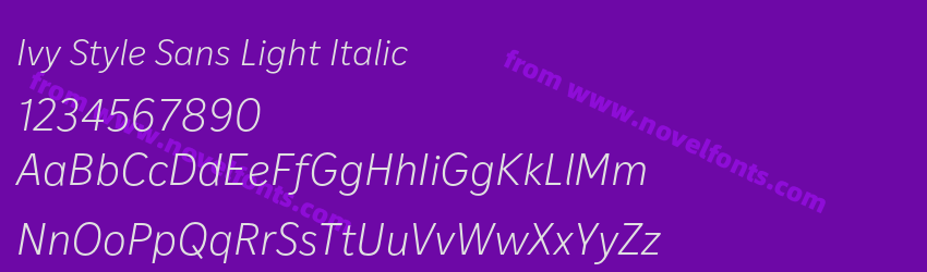 Ivy Style Sans Light ItalicPreview Ivy Style Sans Light ItalicPreview