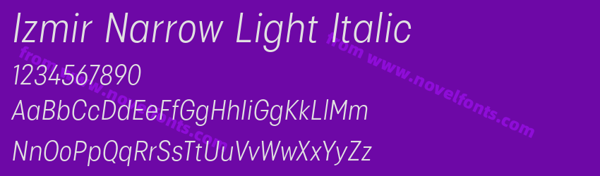 Izmir Narrow Light ItalicPreview Izmir Narrow Light ItalicPreview