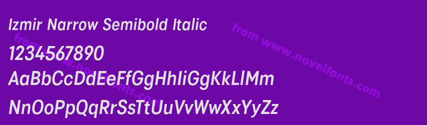 Izmir Narrow Semibold ItalicPreview Izmir Narrow Semibold ItalicPreview