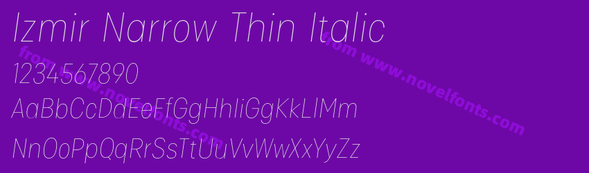 Izmir Narrow Thin ItalicPreview Izmir Narrow Thin ItalicPreview