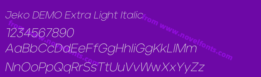 Jeko DEMO Extra Light ItalicPreview Jeko DEMO Extra Light ItalicPreview