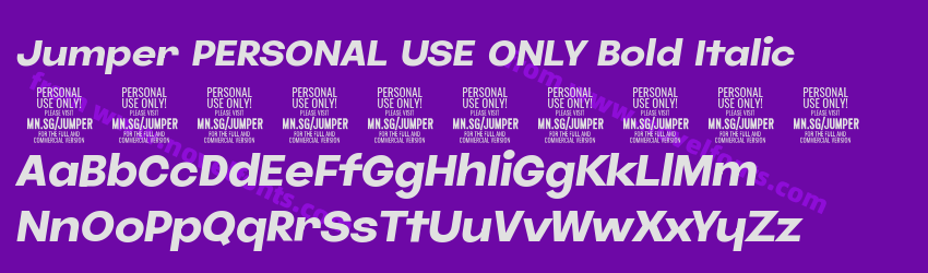 Jumper PERSONAL USE ONLY Bold ItalicPreview Jumper PERSONAL USE ONLY Bold ItalicPreview