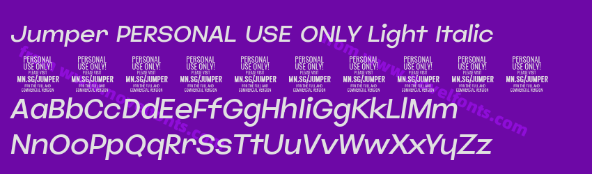 Jumper PERSONAL USE ONLY Light ItalicPreview Jumper PERSONAL USE ONLY Light ItalicPreview