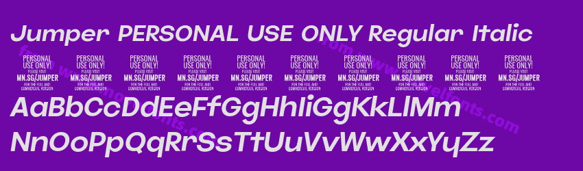 Jumper PERSONAL USE ONLY Regular ItalicPreview Jumper PERSONAL USE ONLY Regular ItalicPreview
