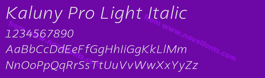 Kaluny Pro Light ItalicPreview Kaluny Pro Light ItalicPreview