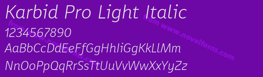 Karbid Pro Light ItalicPreview Karbid Pro Light ItalicPreview