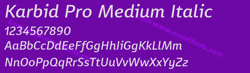 Karbid Pro Medium ItalicPreview Karbid Pro Medium ItalicPreview