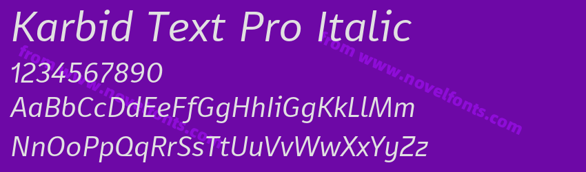 Karbid Text Pro ItalicPreview Karbid Text Pro ItalicPreview