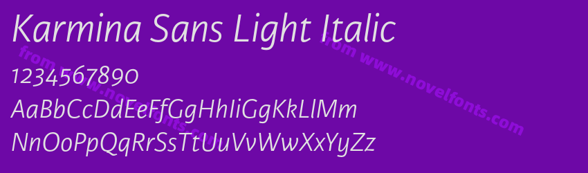 Karmina Sans Light ItalicPreview Karmina Sans Light ItalicPreview