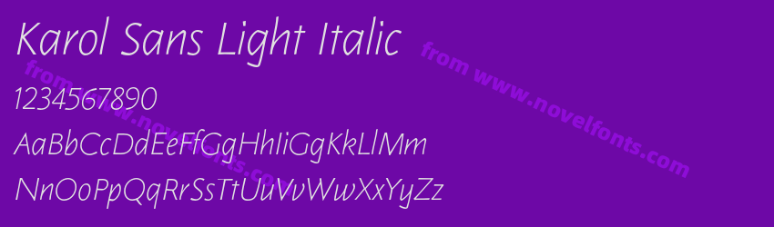 Karol Sans Light ItalicPreview Karol Sans Light ItalicPreview