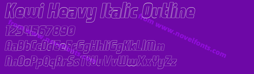 Kewi Heavy Italic OutlinePreview Kewi Heavy Italic OutlinePreview